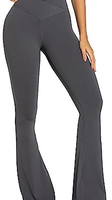 Sunzel Flare Leggings, Crossover Yoga Pants with Tummy Control, High-Waisted and Wide Leg