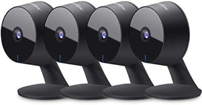 Security Cameras 4pcs, Home Security Camera Indoor 1080P, Wi-Fi Cameras Wired for Pet, Motion Detection, Two-Way Audio, Night Vision, Phone App, Works with Alexa, iOS & Android & Web Access