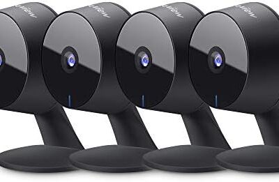 Security Cameras 4pcs, Home Security Camera Indoor 1080P, Wi-Fi Cameras Wired for Pet, Motion Detection, Two-Way Audio, Night Vision, Phone App, Works with Alexa, iOS & Android & Web Access