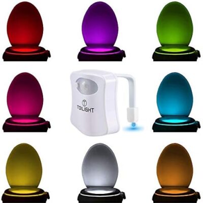 The Original Toilet Night Light Tech Gadget. Fun Bathroom Motion Sensor LED Lighting. Weird Novelty Funny Birthday Gag Stocking Stuffer Gifts Ideas for Him Her Guy Men Boy Toddler Mom Papa Brother