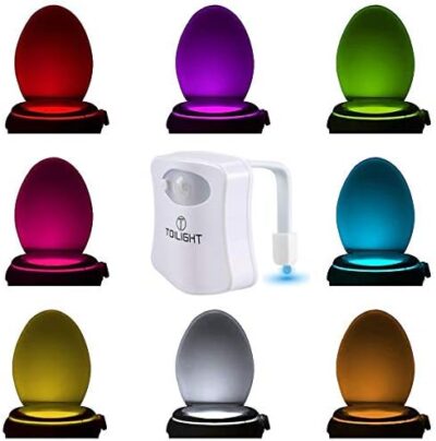 The Original Toilet Night Light Tech Gadget. Fun Bathroom Motion Sensor LED Lighting. Weird Novelty Funny Birthday Gag Stocking Stuffer Gifts Ideas for Him Her Guy Men Boy Toddler Mom Papa Brother