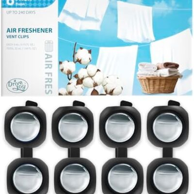 Car Air Freshener Vent Clips, 8 Pack, Provides Long-Lasting Scent, Up to 240 Days, Odor Eliminator (Fresh)