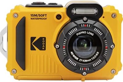 KODAK PIXPRO WPZ2 Rugged Waterproof Shockproof Dustproof WiFi Digital Camera 16MP 4X Optical Zoom 1080P Full HD Video Vlogging Camera 2.7" LCD (Yellow)