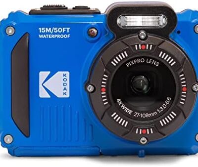 KODAK PIXPRO WPZ2 Rugged Waterproof Shockproof Dustproof WiFi Digital Camera 16MP 4X Optical Zoom 1080P Full HD Video Vlogging Camera 2.7″ LCD (Blue)