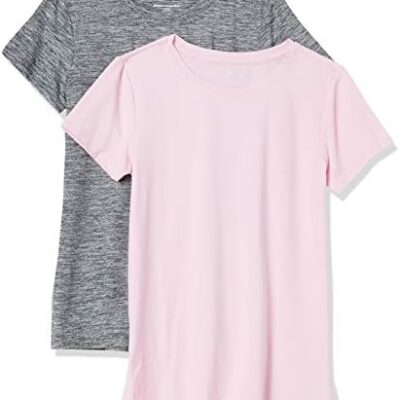 Amazon Essentials Women’s Tech Stretch Short-Sleeve Crewneck T-Shirt (Available in Plus Size), Multipacks