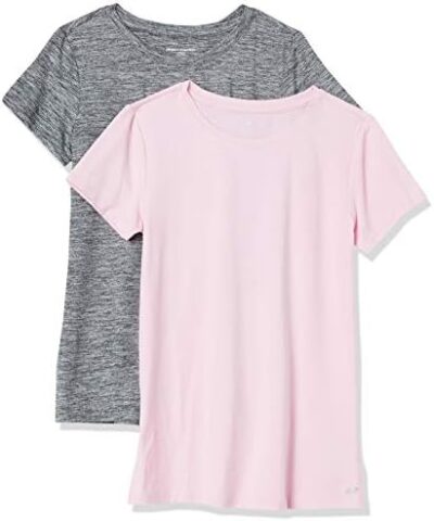 Amazon Essentials Women's Tech Stretch Short-Sleeve Crewneck T-Shirt (Available in Plus Size), Multipacks