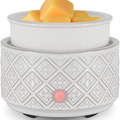 mocosa Wax Melt Warmer for Scented Wax,3-in-1Ceramic Wax Warmer Fragrances Candle Oils, Home Fragrance Wax Burner,Electric Candle Warmer as Gift for Mom Women（White）