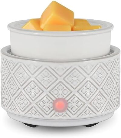 mocosa Wax Melt Warmer for Scented Wax,3-in-1Ceramic Wax Warmer Fragrances Candle Oils, Home Fragrance Wax Burner,Electric Candle Warmer as Gift for Mom Women（White）