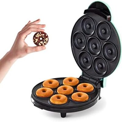 DASH Mini Donut Maker Machine for Kid-Friendly Breakfast, Snacks, Desserts & More with Non-stick Surface, Makes 7 Doughnuts – Aqua