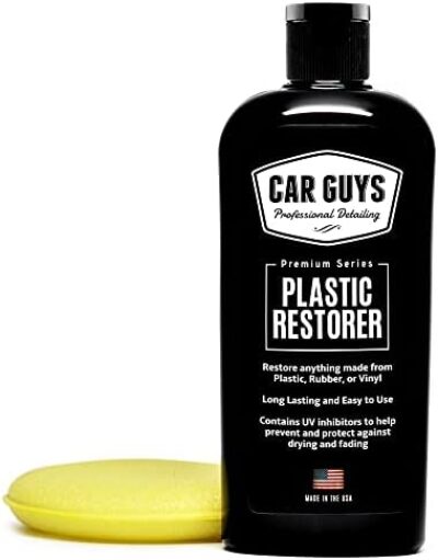 CAR GUYS Plastic Restorer | Bring Plastic, Rubber, and Vinyl Back to Life! | User Friendly Trim Restorer | Safe Auto Detailing Supplies | 8 Oz Kit with Foam Applicator