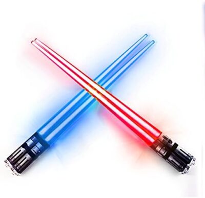 Lightsaber Chopsticks Light Up, Star Wars Chopsticks Light Up, Mini Lightsaber, Fun Chop, Cool Chopsticks, Light Saber Chopsticks, Led Chopsticks, 2 PAIRS, Blue Red (Glossy Tips)