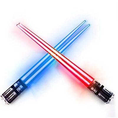 Lightsaber Chopsticks Light Up, Star Wars Chopsticks Light Up, Mini Lightsaber, Fun Chop, Cool Chopsticks, Light Saber Chopsticks, Led Chopsticks, 2 PAIRS, Blue Red (Glossy Tips)