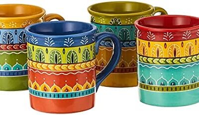 Certified International Valencia Mugs (Set of 4), 16 oz, Multicolor