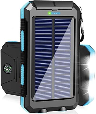 Solar Charger Power Bank, 38800mAh Portable Charger Fast Charger Dual USB Port Built-in Led Flashlight and Compass for All Cell Phone and Electronic Devices