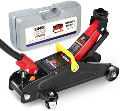 DNA MOTORING TOOLS-00234 Low Profile Hydraulic Trolley Service/Floor Jack, 2 Ton (4000 lbs) Capacity, Lifting Range 5.1"-13", Black