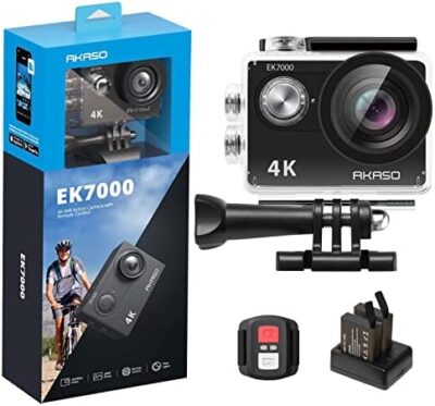 AKASO EK7000 4K30FPS 20MP Action Camera Ultra HD Underwater Camera 170 Degree Wide Angle 98FT Waterproof Camera Support External Microphone