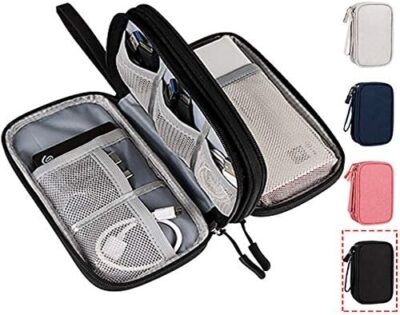 Electronics Accessories Organizer Pouch Bag, Travel Universal Organizer for Cable, Charger, Phone, SD Card, Business Travel Gadget Bag