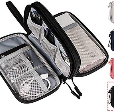 Electronics Accessories Organizer Pouch Bag, Travel Universal Organizer for Cable, Charger, Phone, SD Card, Business Travel Gadget Bag