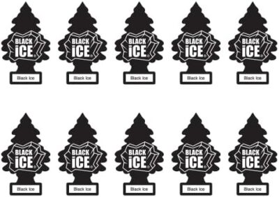 Little Trees Car Freshener, Black Ice, 10-Pack