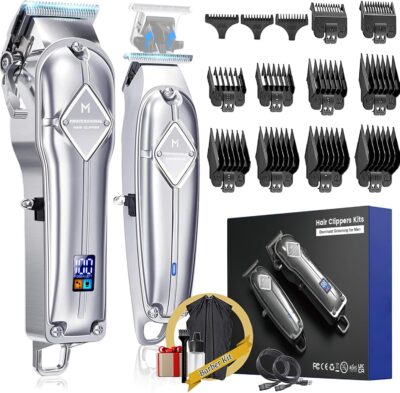 Limural PRO Professional Hair Clippers and Trimmer Kit for Men - Cordless Barber Clipper + T Blade Trimmer, Complete Hair Cutting Kits with 13 Fading Guards, LED Display, Taper Lever & 5 Hrs Runtime