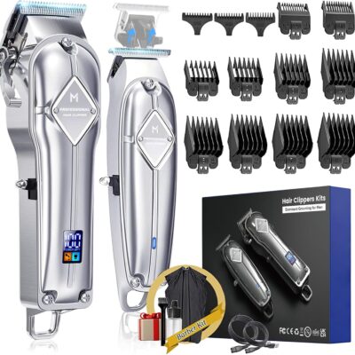 Limural PRO Professional Hair Clippers and Trimmer Kit for Men – Cordless Barber Clipper + T Blade Trimmer, Complete Hair Cutting Kits with 13 Fading Guards, LED Display, Taper Lever & 5 Hrs Runtime