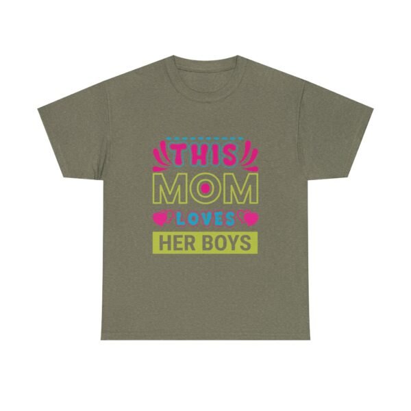 Mom Love Unisex Heavy Cotton Tee - This Mom Loves Her Boys Gift, Family T-Shirt, Cute Mom Shirt, Mother's Day Apparel, Cozy Casual Tee - Image 25