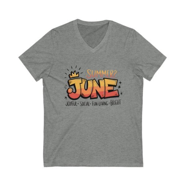 RML Summer Vibes Unisex V-Neck Tee, Joyful June Shirt, Fun Summer Top, Bright Casual Wear, Gift for Vacation, Relaxed Graphic Tee - Image 5