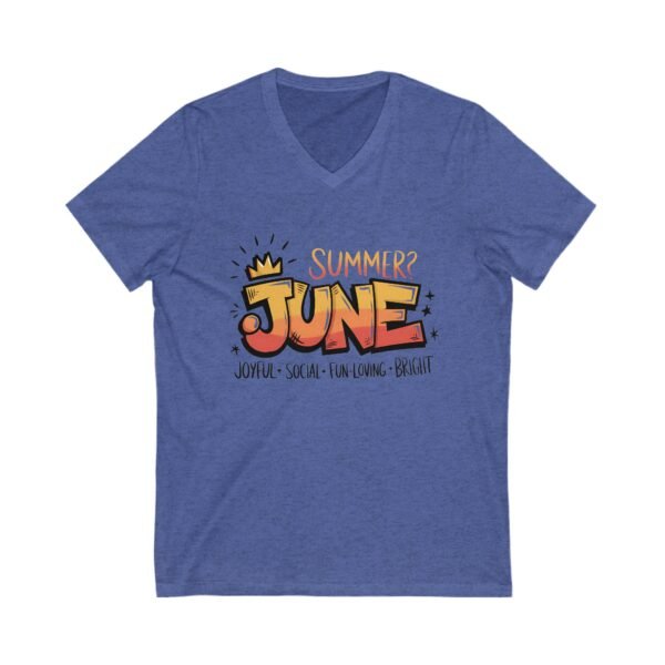 RML Summer Vibes Unisex V-Neck Tee, Joyful June Shirt, Fun Summer Top, Bright Casual Wear, Gift for Vacation, Relaxed Graphic Tee - Image 7