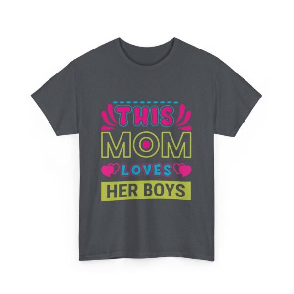 Mom Love Unisex Heavy Cotton Tee - This Mom Loves Her Boys Gift, Family T-Shirt, Cute Mom Shirt, Mother's Day Apparel, Cozy Casual Tee - Image 35