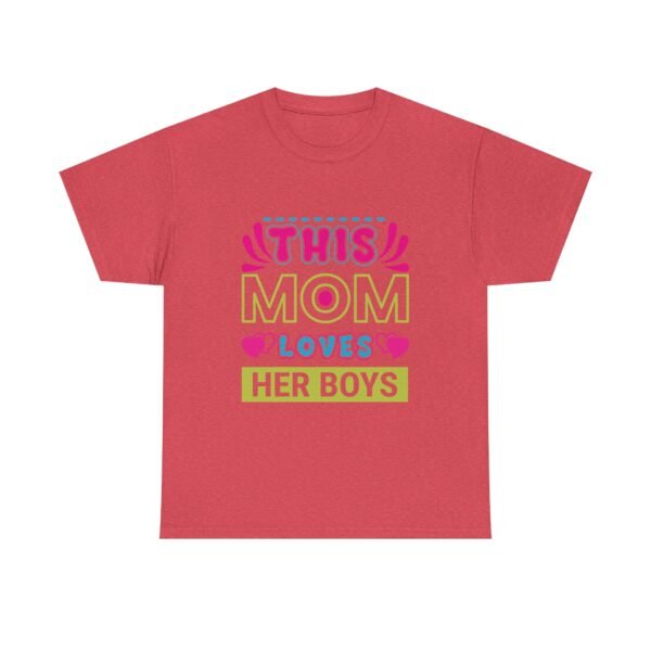 Mom Love Unisex Heavy Cotton Tee - This Mom Loves Her Boys Gift, Family T-Shirt, Cute Mom Shirt, Mother's Day Apparel, Cozy Casual Tee - Image 41
