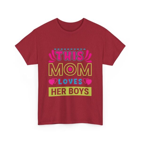 Mom Love Unisex Heavy Cotton Tee - This Mom Loves Her Boys Gift, Family T-Shirt, Cute Mom Shirt, Mother's Day Apparel, Cozy Casual Tee - Image 51