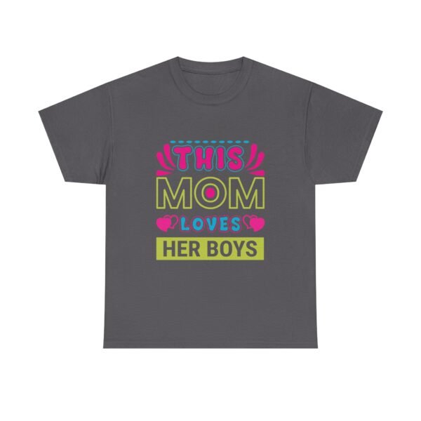 Mom Love Unisex Heavy Cotton Tee - This Mom Loves Her Boys Gift, Family T-Shirt, Cute Mom Shirt, Mother's Day Apparel, Cozy Casual Tee - Image 29