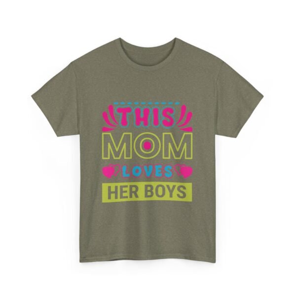 Mom Love Unisex Heavy Cotton Tee - This Mom Loves Her Boys Gift, Family T-Shirt, Cute Mom Shirt, Mother's Day Apparel, Cozy Casual Tee - Image 27