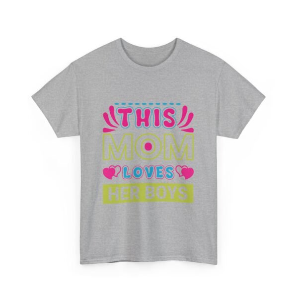Mom Love Unisex Heavy Cotton Tee - This Mom Loves Her Boys Gift, Family T-Shirt, Cute Mom Shirt, Mother's Day Apparel, Cozy Casual Tee - Image 23