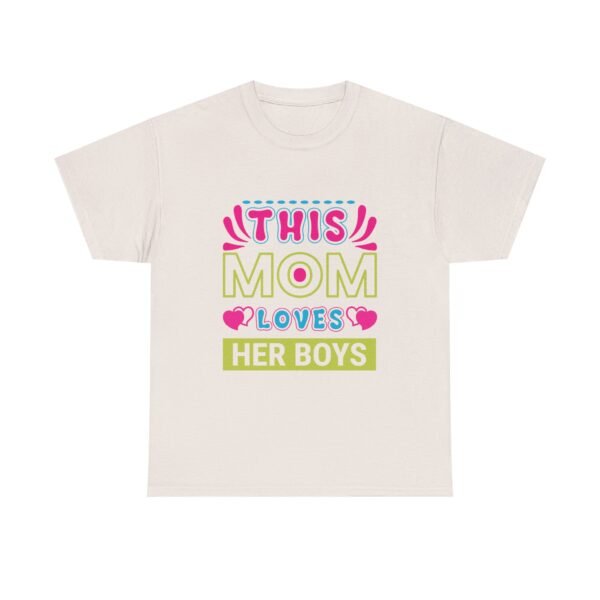 Mom Love Unisex Heavy Cotton Tee - This Mom Loves Her Boys Gift, Family T-Shirt, Cute Mom Shirt, Mother's Day Apparel, Cozy Casual Tee - Image 17