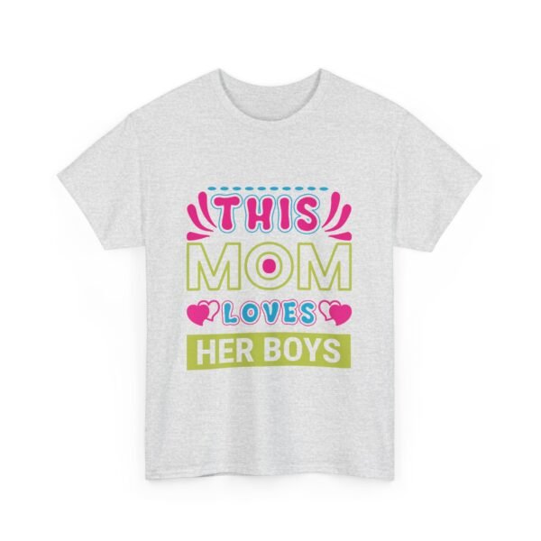Mom Love Unisex Heavy Cotton Tee - This Mom Loves Her Boys Gift, Family T-Shirt, Cute Mom Shirt, Mother's Day Apparel, Cozy Casual Tee - Image 11