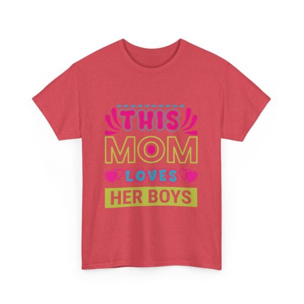 Mom Love Unisex Heavy Cotton Tee - This Mom Loves Her Boys Gift, Family T-Shirt, Cute Mom Shirt, Mother's Day Apparel, Cozy Casual Tee - Image 43