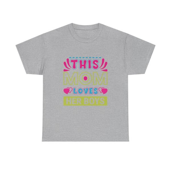 Mom Love Unisex Heavy Cotton Tee - This Mom Loves Her Boys Gift, Family T-Shirt, Cute Mom Shirt, Mother's Day Apparel, Cozy Casual Tee - Image 21