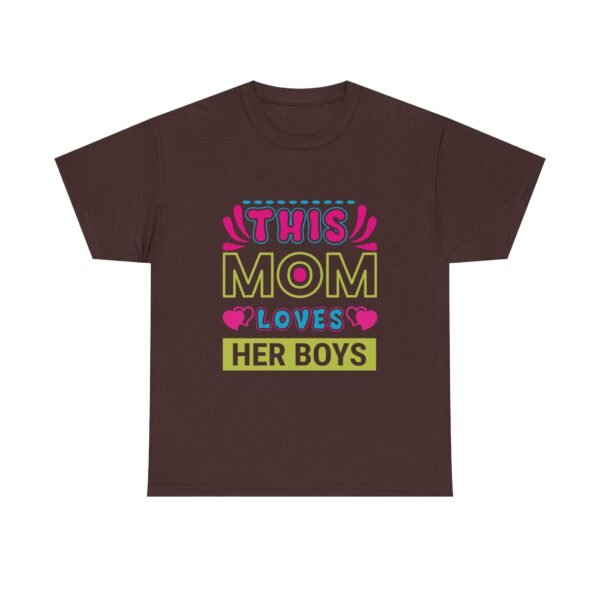 Mom Love Unisex Heavy Cotton Tee - This Mom Loves Her Boys Gift, Family T-Shirt, Cute Mom Shirt, Mother's Day Apparel, Cozy Casual Tee - Image 13