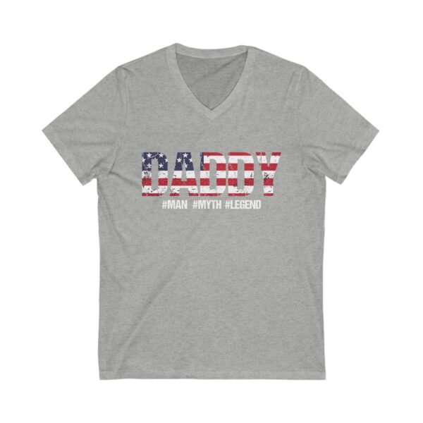 Patriotic Daddy V-Neck Tee, Father's Day Gift, USA Flag Shirt, Unisex Casual Wear, Summer Wardrobe Essential, Gift for Dads - Image 7