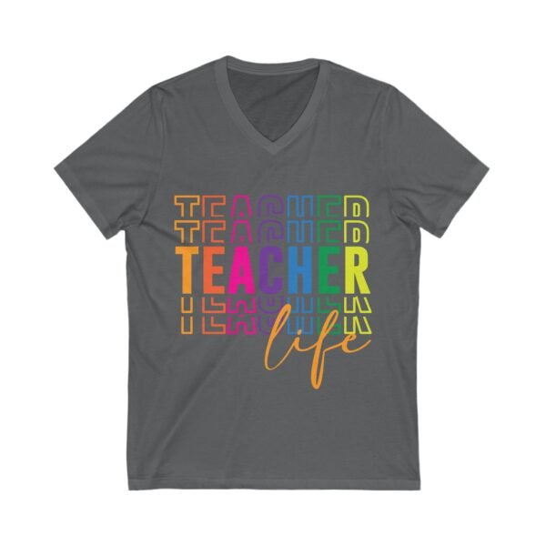 Colorful Teacher Life Tee, Teacher Gift, Education Apparel, Back to School Top, Bright V-Neck Shirt - Image 9