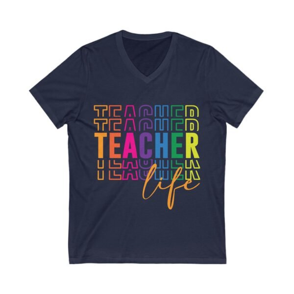 Colorful Teacher Life Tee, Teacher Gift, Education Apparel, Back to School Top, Bright V-Neck Shirt - Image 11