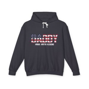 Patriotic Daddy Hoodie – Unisex Lightweight Sweatshirt for Fun Celebrations, Gifts for Dad, Father’s Day, BBQs, Summer Style