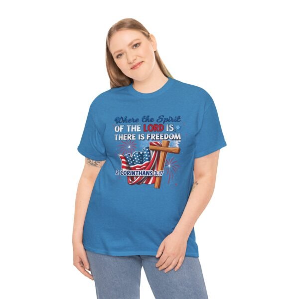 Where The Spirit Of The Lord Unisex Heavy Cotton Tee - Image 7