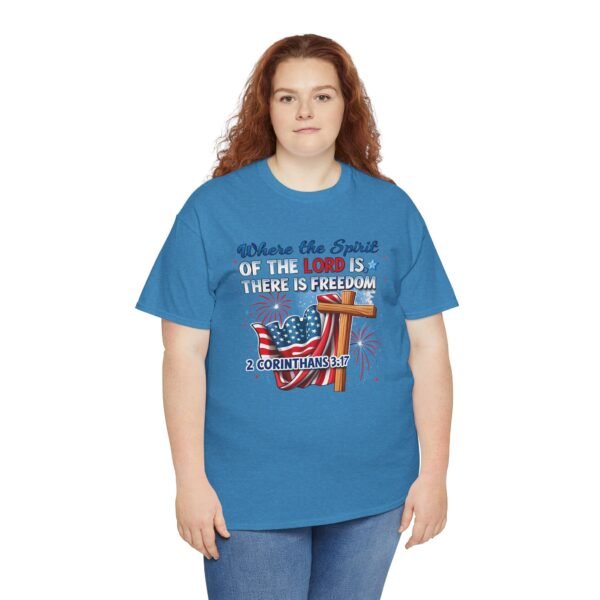 Where The Spirit Of The Lord Unisex Heavy Cotton Tee - Image 6