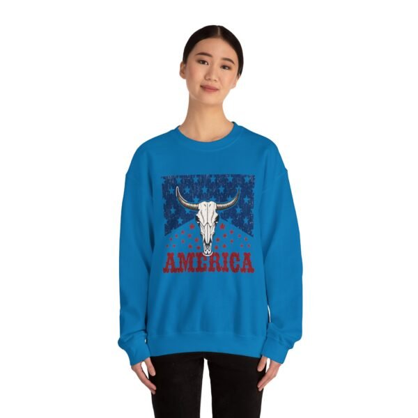 Patriotic Unisex Crewneck Sweatshirt - Americana Style, Cozy Layer, Perfect for BBQs, Fourth of July, Family Gatherings, Casual Wear - Image 4
