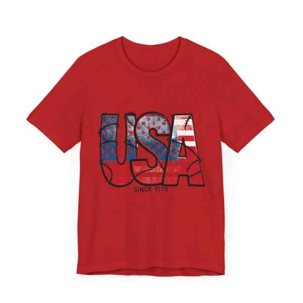 USA Flag Patriotic Tee, Unisex Short Sleeve T-Shirt, Fourth of July Gift, Americana Apparel, Casual Summer Shirt - Image 43