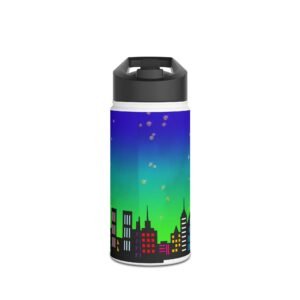 Cityscape Stainless Steel Water Bottle – Colorful Skyline Hydration Flask, Eco-Friendly Travel Mug, Perfect for Outdoors, Gym, and Gifts