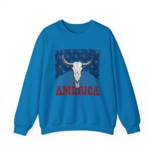 Patriotic Unisex Crewneck Sweatshirt – Americana Style, Cozy Layer, Perfect for BBQs, Fourth of July, Family Gatherings, Casual Wear