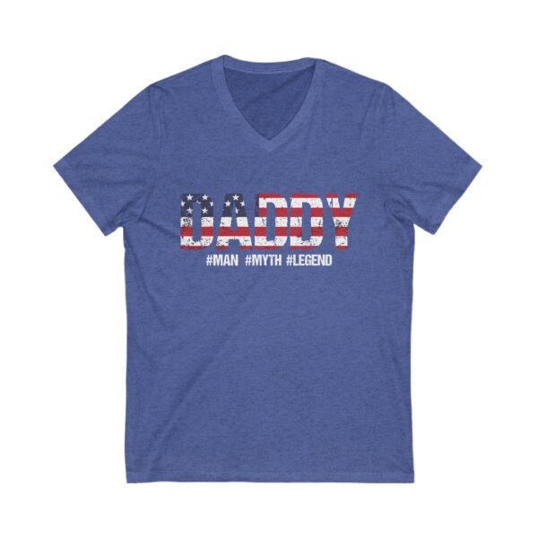 Patriotic Daddy V-Neck Tee, Father's Day Gift, USA Flag Shirt, Unisex Casual Wear, Summer Wardrobe Essential, Gift for Dads - Image 9